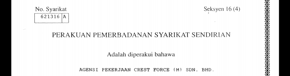 Banner for Agensi Pekerjaan Crest Force (M) Sdn Bhd